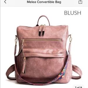 Backpack purse/ diaper bag with multicolor strap